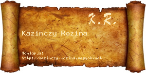 Kazinczy Rozina névjegykártya